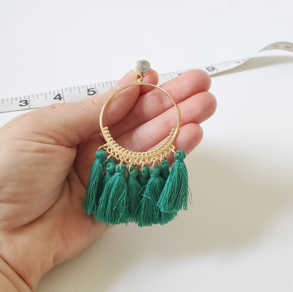 Clip On Tassel Lightweight Earrings Multicolored - Picture 2 of 7